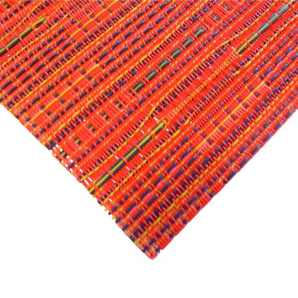 Metroweave Placemats Set 2 Red Orange 19x14" Vinyl Woven Table Mats New - Picture 1 of 5